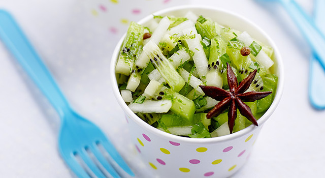Salade de kiwis et poires à la menthe