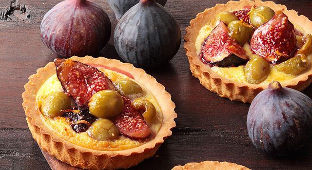 Tartelette aux figues et olives vertes