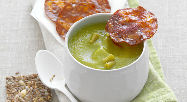 Soupe de haricots verts au chorizo
