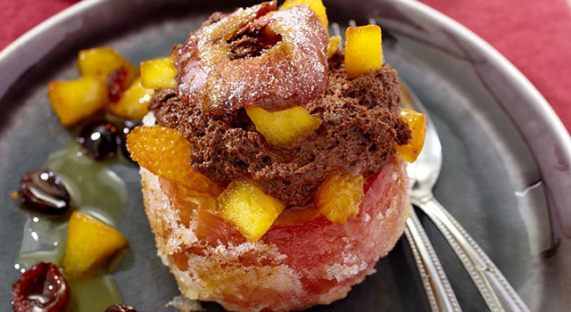 Pommes chocolat  et oranges confites