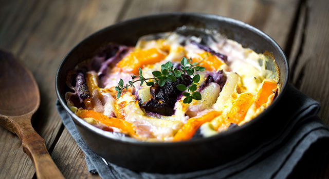 Gratin de légumes oubliés au fromage