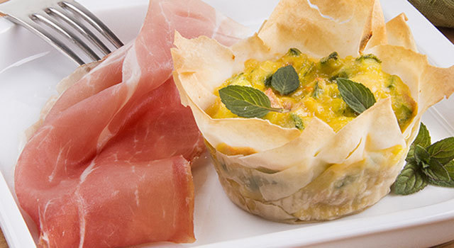 Quiche a la courgette, menthe et Jambon de Parme