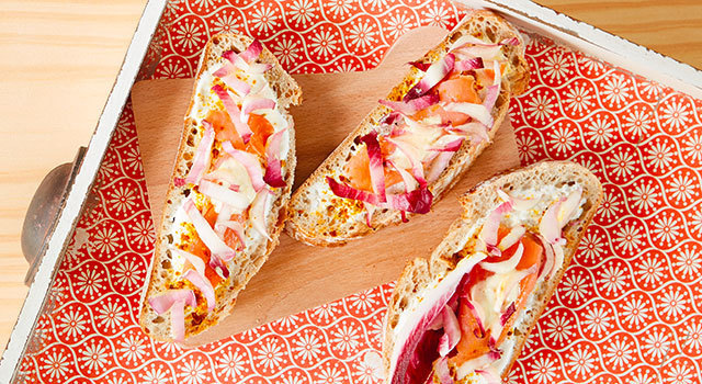 Tartines d'endives et saumon
