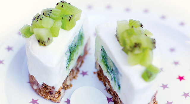 Cheesecake au cœur coulant de kiwi