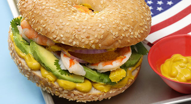 Bagel « West coast » à la moutarde French’s