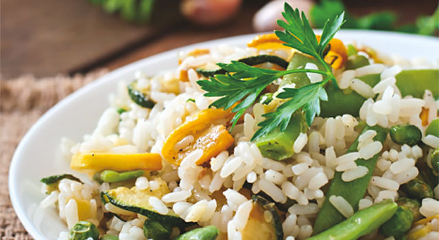 Risotto de légumes verts bio