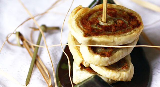 Petits feuilletés aux rillettes de sardines et à la moutarde