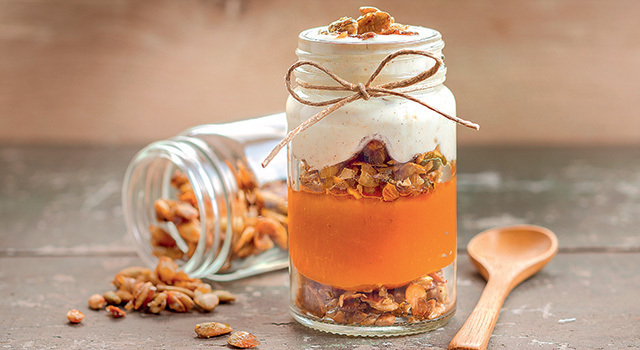 Crème de butternut et graines de courge caramélisées