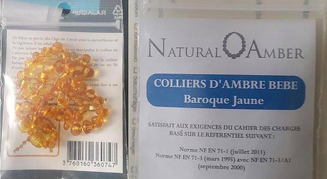 Rappel produit : collier d'ambre pour enfant Natural Amber