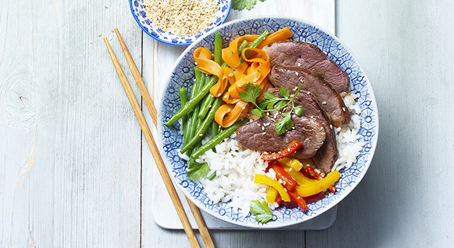 Power bowl au magret de canard Montfort façon bibimpap