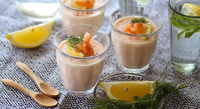 Pana cotta au saumon fumé