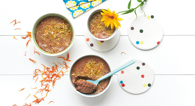 Mousse au chocolat flower power