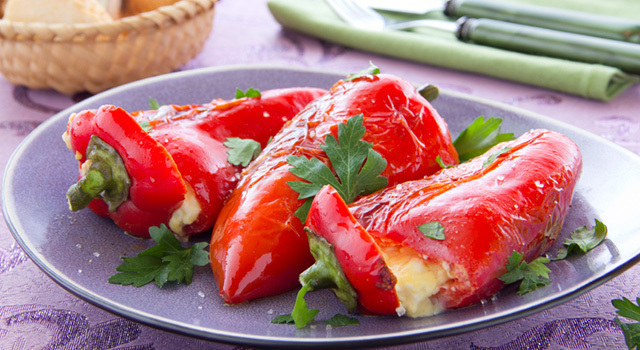 Poivrons farcis au cabécou