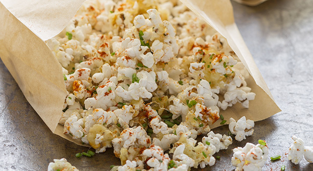 Pop corn au reblochon et a la ciboulette