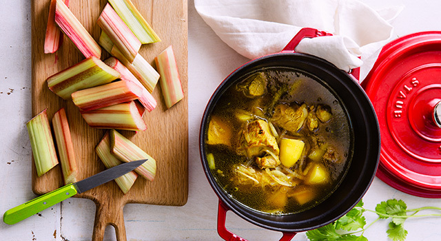 Tajine de veau à la rhubarbe