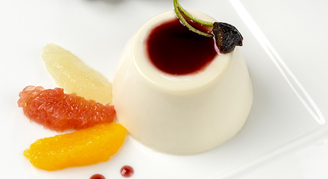 Panna Cotta au Pruneau d’Agen et agrumes