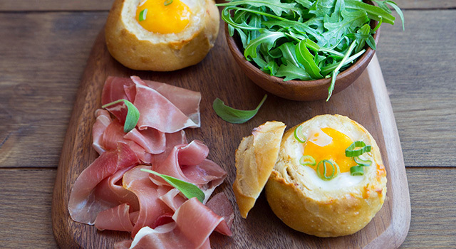 Petits pains cocotte & jambon cru