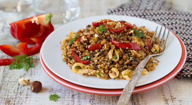 Poêlée aux 4 céréales Danival, poivrons & noisettes