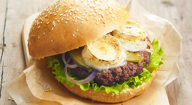 L’authentique burger à la bûche de chèvre Chavroux