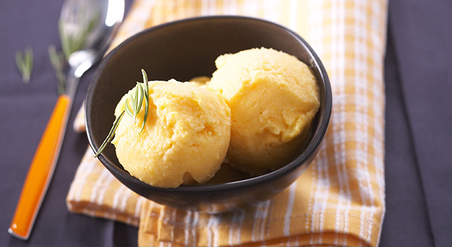 Sorbet au melon et au romarin