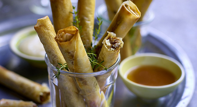 Croustillants à l’agneau et au chèvre frais