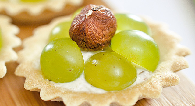 Mini-tartelettes raisin-noisette