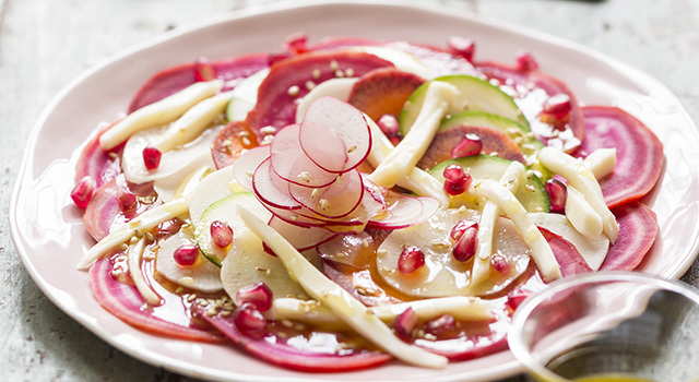Carpaccio de légumes au reblochon